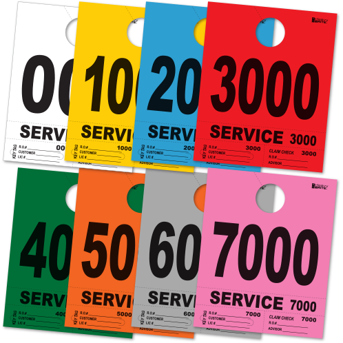 Service department hang tags

